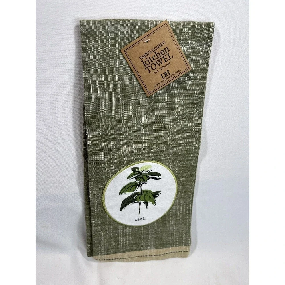 Design Imports Basil Tea Towel Kitchen‎ Graphic Cottage Farmhouse Decor